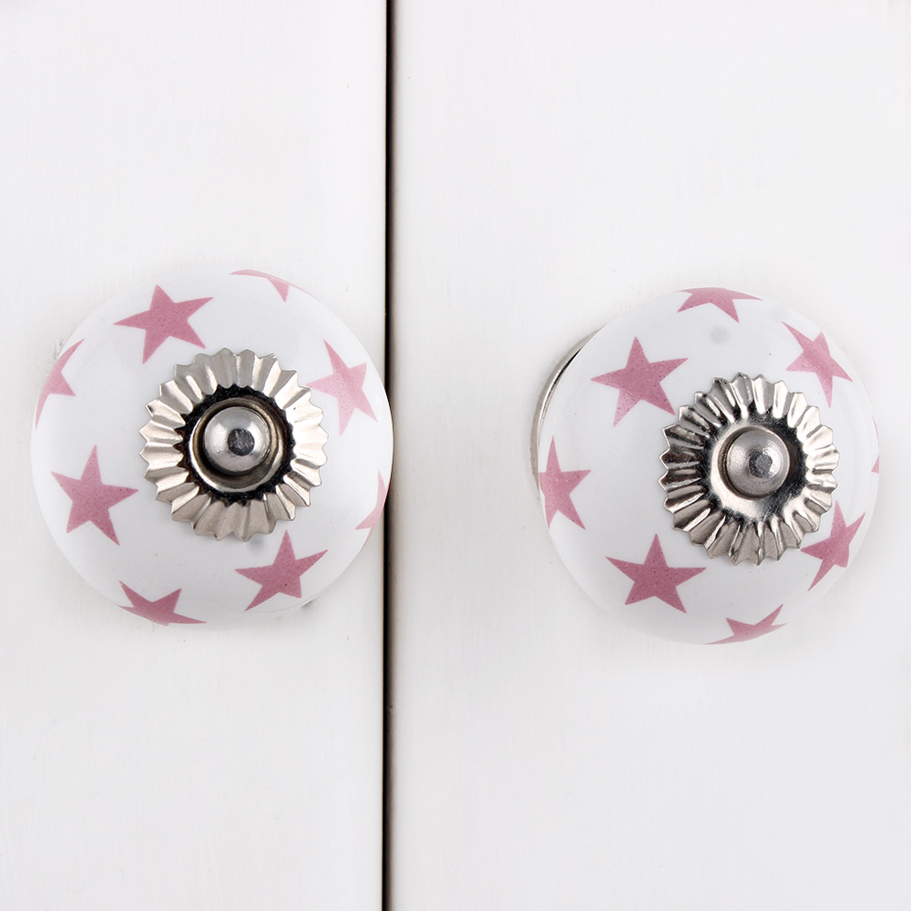 Pink Star Drawer Knob